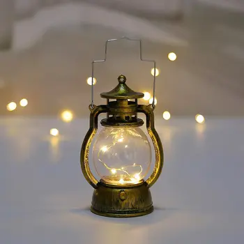 Ретро Фенер Ретро Дизайн LED Подвесная Маслена Лампа На Батерии Декоративна за Начало на Празника Коледни Подаръци
