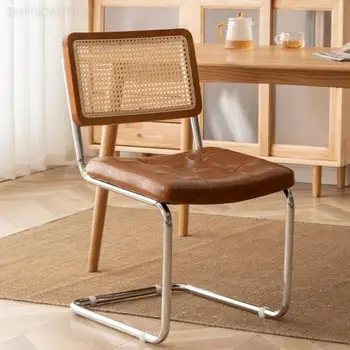 Ротанговое стол за дома от масивна дървесина, скандинавски кафе, стол за почивка, дизайнерски хотел-ресторант, луксозно средновековна стол