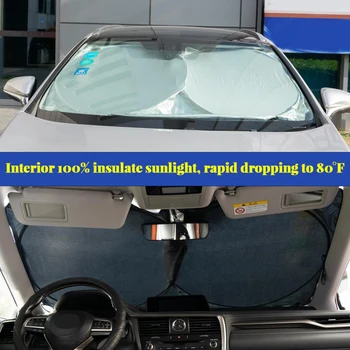 Сенника на прозореца на колата, филтър със сребърно покритие, двоен кръг, сенника на предното стъкло, сгъваеми автомобилни UV-пердета, аксесоари за външността на автомобила