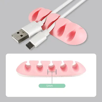 Силиконов кабел органайзер USB-устройство За Навиване на кабела за данни с Гъвкави Скоби За Кабел за Управление Кабел за мишки, слушалки, автомобилни кабели