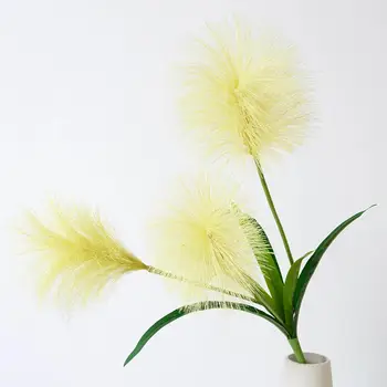 Силна съдържание Красиви 3 глави изкуствени цветя от захарна тръстика и Ярък цвят на изкуствени цветя, без поливане Начало декор