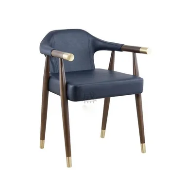 Скандинавски луксозен стол за хранене от масивно дърво, креативна мебели за почивка в кафенето, дизайнерска спалня