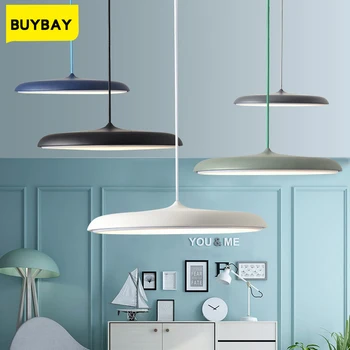 Скандинавски модерен декоративен метален led окачен лампа НЛО, висящ на кръгла лампа за помещения, кухня, трапезария, хол, домашно лампа