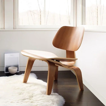 Скандинавски ретро кафе стол, хотелски стол, фанерное стол за отдих, кухненски стол, стол с лесен облегалка, модерен стол за почивка от масивно дърво