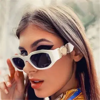 Слънчеви очила с Неправилна правоъгълна форма, Овални Реколта маркови дизайнерски квадратни Слънчеви Очила За жени, нюанси на летните велосипедни точки UV400