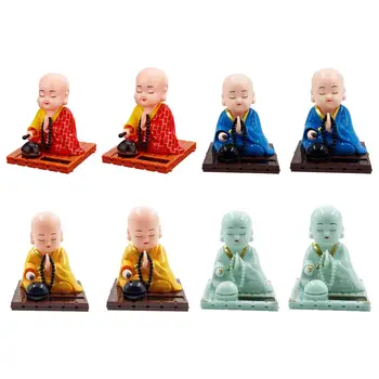 Статуетка на малкия монах, автомобилна играчка на слънчеви батерии, играчка с bobble главата си, за Украса на арматурното табло, Статуя на Буда, монасите, авто украшение за дома