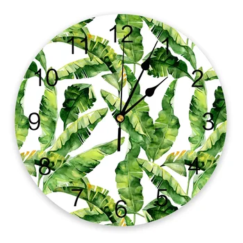 Стенни Часовници от PVC с Листа от Тропически Растения 