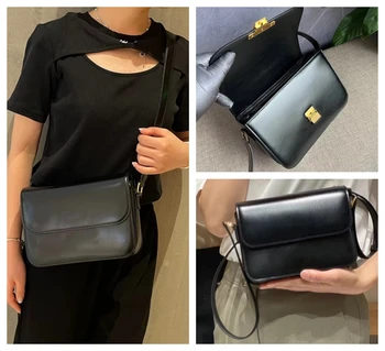 Стилна луксозна кожена дамска чанта, ежедневни квадратна чанта за тофу в ретро стил, висококачествена чанта през рамо, чанта за банкет, на празника