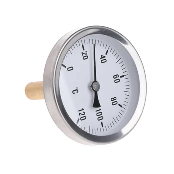Странично Термометър с кръгла циферблат 63 мм Алуминиев Измерване на температурата Подходящ за Течна Вода Диапазон на Измерване 0-120 °C