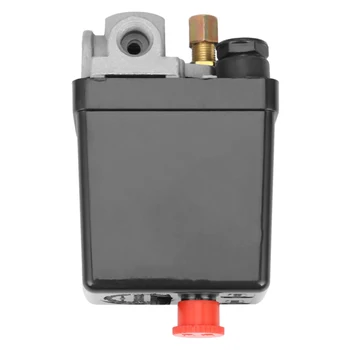 Тежкотоварни клапан за управление на реле за налягане въздушен компресор 90 psi-120 паунда на квадратен инч черен