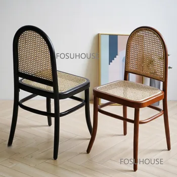 Трапезария стол от ратан е в скандинавски стил, кухненски Мебели, Дизайнерски трапезни столове с облегалка, Домашен Балкон, Стол за почивка в двора TG