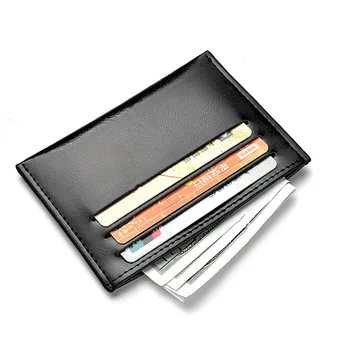 Ултратънък държач за карти от изкуствена кожа, бизнес кратък портфейл, мини-портмонета за монети, висококачествени мъжки и дамски преносима банкова кредитна капак