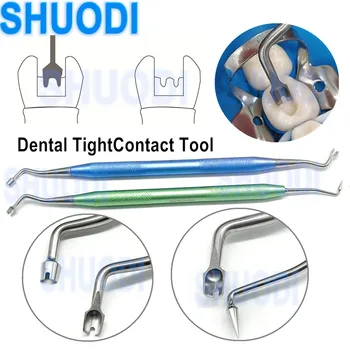 Устройство за фланец контакт със зъбите си, за постигане на плътни и големи проксимална контакти Стоматологичен композитен запълващ инструмент