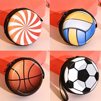 Футболен баскетболен портфейл за монети, мультяшная сладко чанта за слушалки, малки мрежи, детски подарък, мини-портфейл за монети с цип