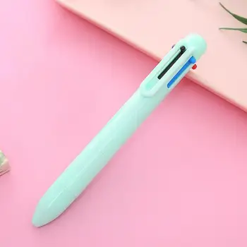 Химикалка писалка 6шт Полезна пластмасова обвивка Канцеларски материали притискателния тип Цветна химикалка писалка Нажимная дръжка