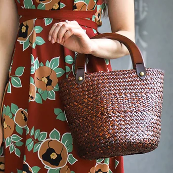 Чанта, тъкани от билки, универсална дамска чанта ръчна изработка