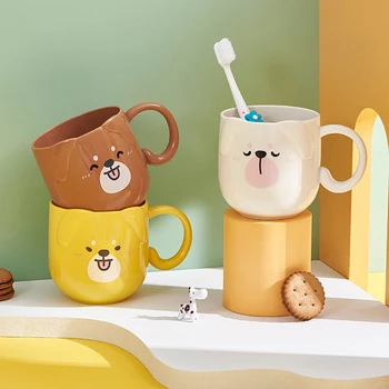 Чаша за баня, дебели детски творчески cartoony куче, Скъпа чаша вода за уста, Чаша за миене на зъби, Чаша за миене на съдове, Чаши за детска четка за зъби