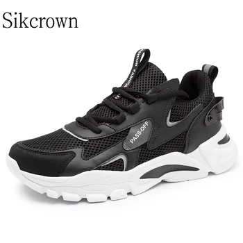 Черна спортна мода обувки, мъжки дизайнерски ежедневни обувки за бягане, дишащи индивидуални маратонки, обувки, мини маратонки, трендови