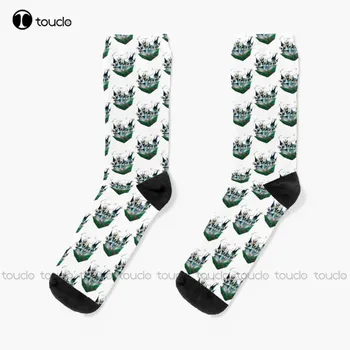 Чорапи Toon World за момиче, подарък за Коледа, Унисекс, чорапи за възрастни, юноши, младежи, Потребителски чорапи с цифрово принтом 360 °, женски мъжки забавни чорапи